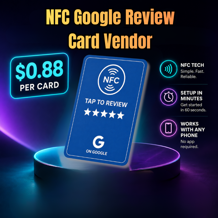 NFC Google Review Card Vendor Access, NO MOQ