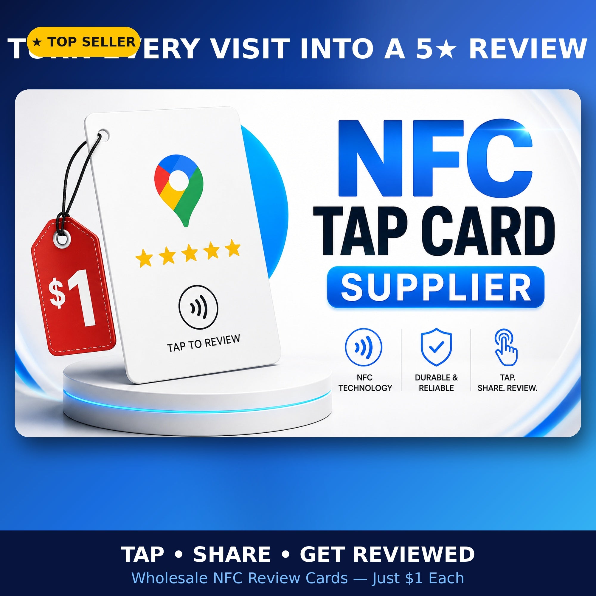 NFC Google Review Card Vendor – $1 Each